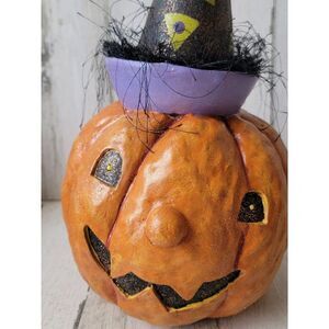 Vintage Halloween Jack O'Lantern dunce hat clown rustic home decor